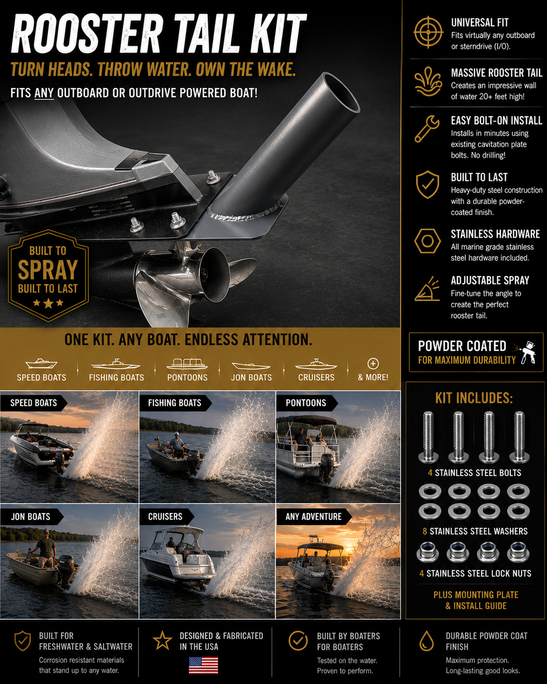 Universal Rooster Tail kit